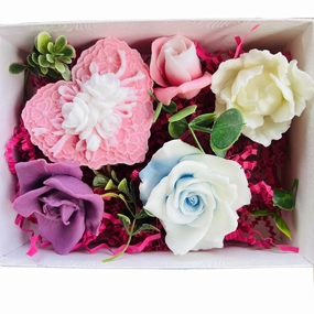 Rose Handmade Soap Gift Set - Valentine's Day Mother's Day (Pink)