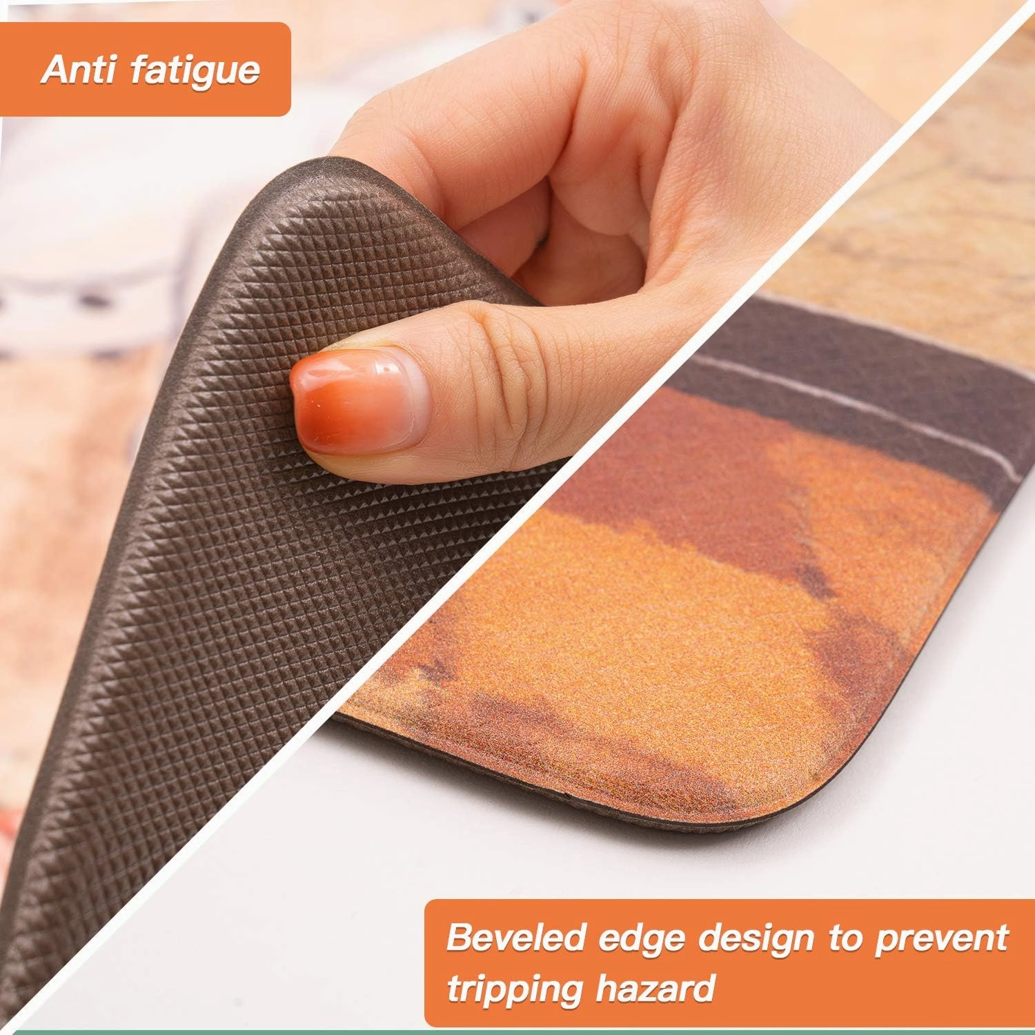 ROSMARUS Kitchen Mats for Floor, Kitchen Rug Set 2 Piece, Cushioned Anti-Fatigue Kitchen Floor Mats, Waterproof Easy to Clean Comfort Standing Mats (Cook Theme, 17"×30" 17"x47")