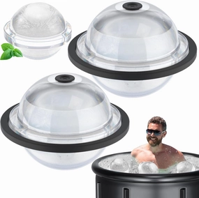 Round Ice Block Mold for Ice Bath, 12Lb 2 Pack Extra Large Ice Cube Tray, Water Chiller Reusable Athletes Cold Plunge Chiller Accessories (2)