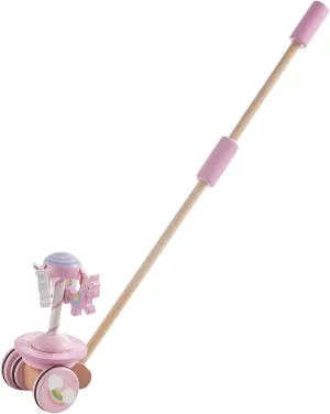 RUYU Lively Carousel Wooden Push and Pull Walking Toy for Toddlers and Babies Girl or Boy, Classic Early Learning Wooden Balance Walking Play Toy