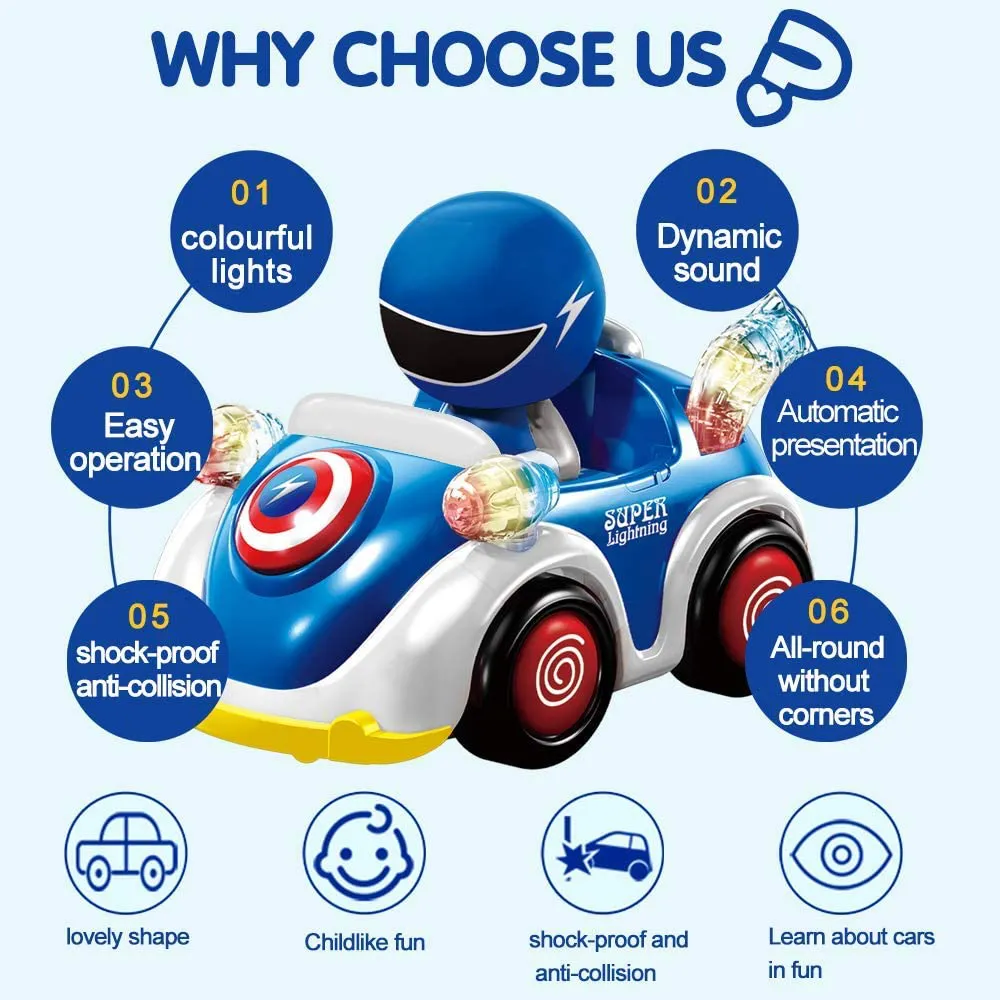 Rynx | RC Toys Remote Control Car for 1 2 3 4 5 6 Years Old Baby Toddler Kids STEM RC Cartoon Racing Car Toys for Kids with Music and Lights RC Car Christmas Birthday Gifts Boys Girls