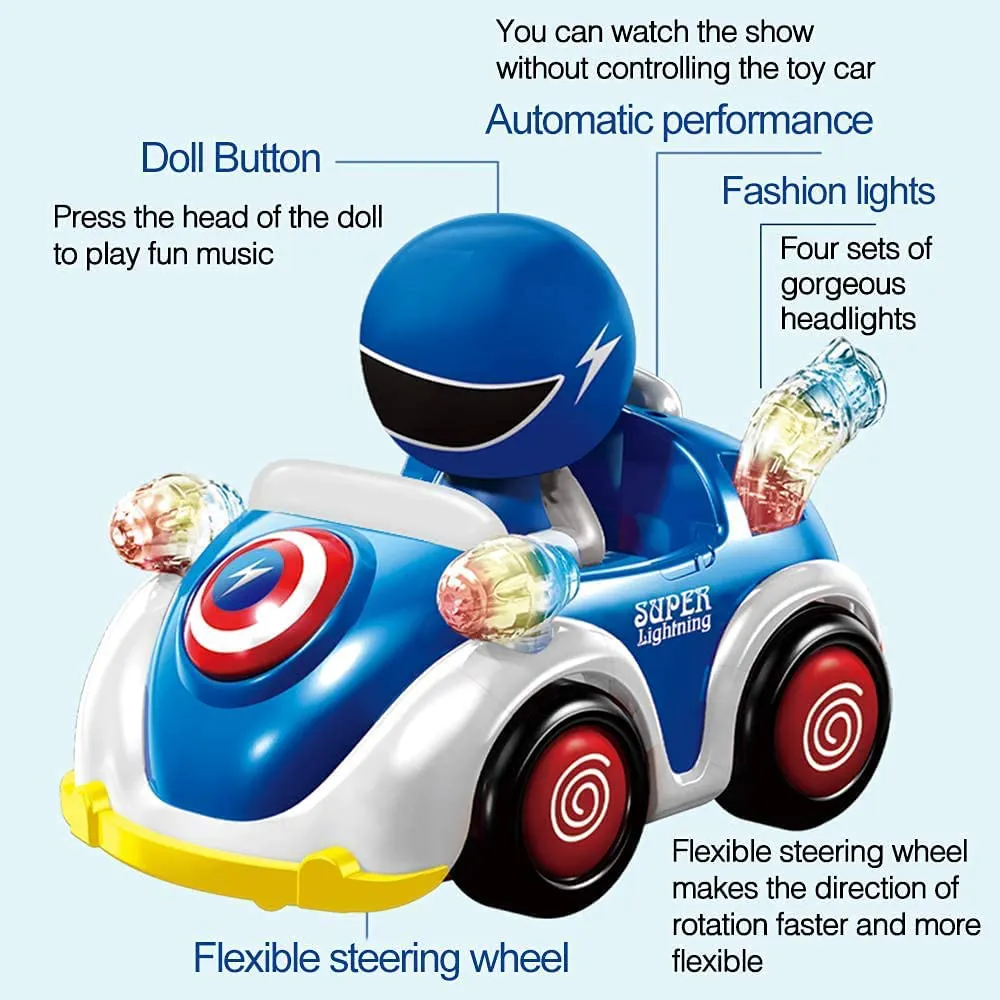 Rynx | RC Toys Remote Control Car for 1 2 3 4 5 6 Years Old Baby Toddler Kids STEM RC Cartoon Racing Car Toys for Kids with Music and Lights RC Car Christmas Birthday Gifts Boys Girls