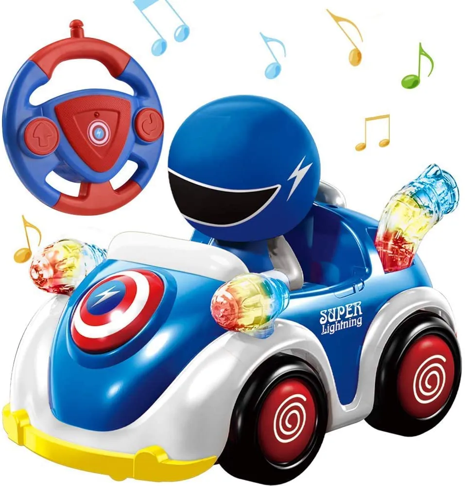 Rynx | RC Toys Remote Control Car for 1 2 3 4 5 6 Years Old Baby Toddler Kids STEM RC Cartoon Racing Car Toys for Kids with Music and Lights RC Car Christmas Birthday Gifts Boys Girls