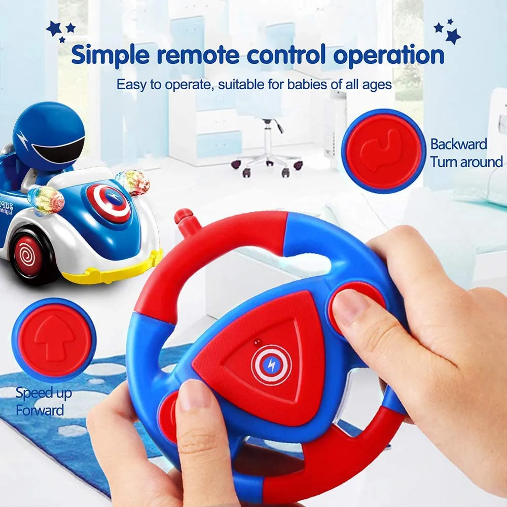 Rynx | RC Toys Remote Control Car for 1 2 3 4 5 6 Years Old Baby Toddler Kids STEM RC Cartoon Racing Car Toys for Kids with Music and Lights RC Car Christmas Birthday Gifts Boys Girls