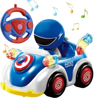 Rynx | RC Toys Remote Control Car for 1 2 3 4 5 6 Years Old Baby Toddler Kids STEM RC Cartoon Racing Car Toys for Kids with Music and Lights RC Car Christmas Birthday Gifts Boys Girls