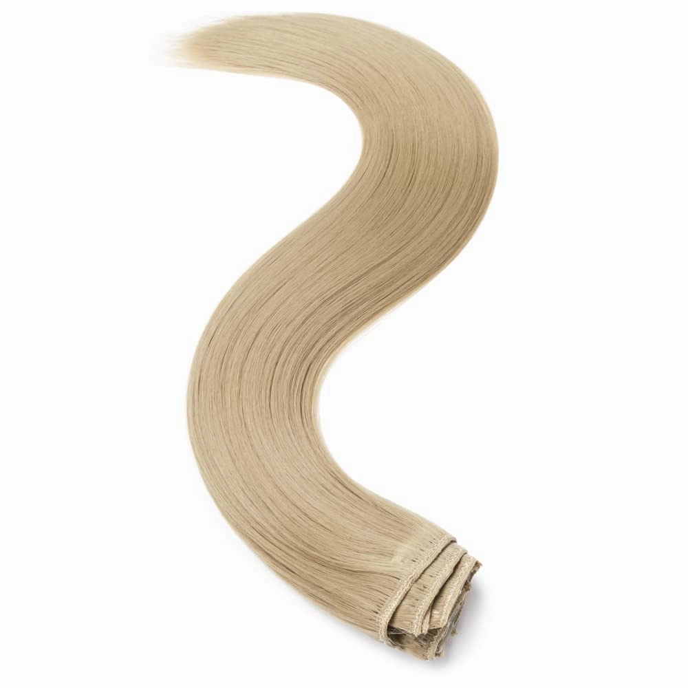 S-noilite Ombre Dip-dye Color 8 Piece Full Head Clip in Hair Extension 26 Inches 66cm Length Pink Curly New Synthetic Anti-tangle for Dreamlike Girls 26in Straight-Ash Blonde