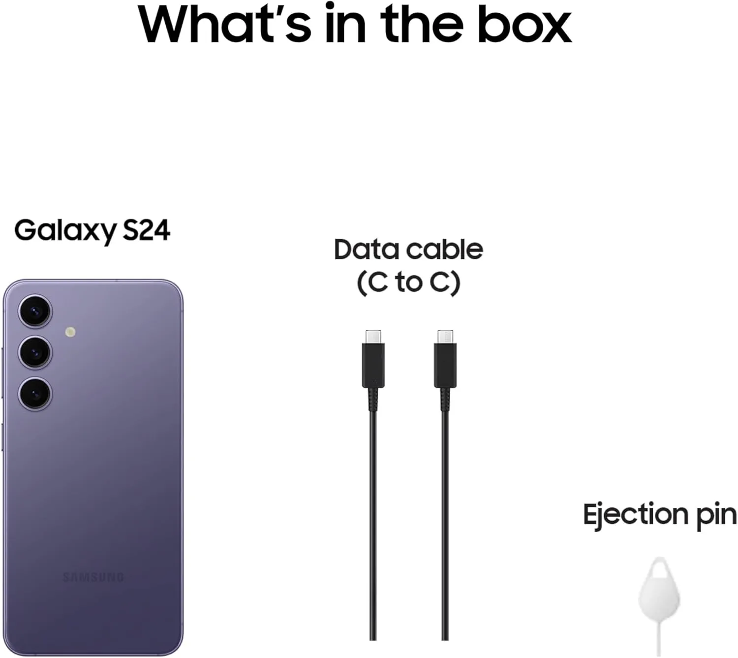 Samsung Galaxy S24 Cell Phone, 256GB AI Smartphone, Unlocked Android, 50MP Camera, Fast Processor, Long Battery Life, AMOLED Display, US Version, 2024, Cobalt Violet