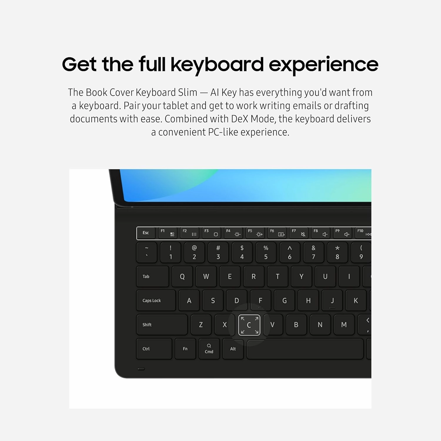 SAMSUNG Galaxy Tab S10 FE  13.1” 256GB WiFi Android Tablet   1/2 Off Book Cover Keyboard Slim, Long Battery Life, Powerful Processor, S Pen, US Version, 2025, 2 Yr Manufacturer Warranty, Blue