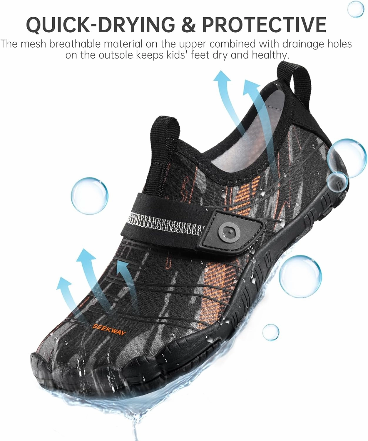 SEEKWAY Barefoot Water Shoes for Kids - Wide Toe Box and Quick-Dry Sand Shoes Toddler for Hiking Swim Beach Pool Kayak Sport Accessories, Camping Essentials Must-Haves for Boys Girls Sizes