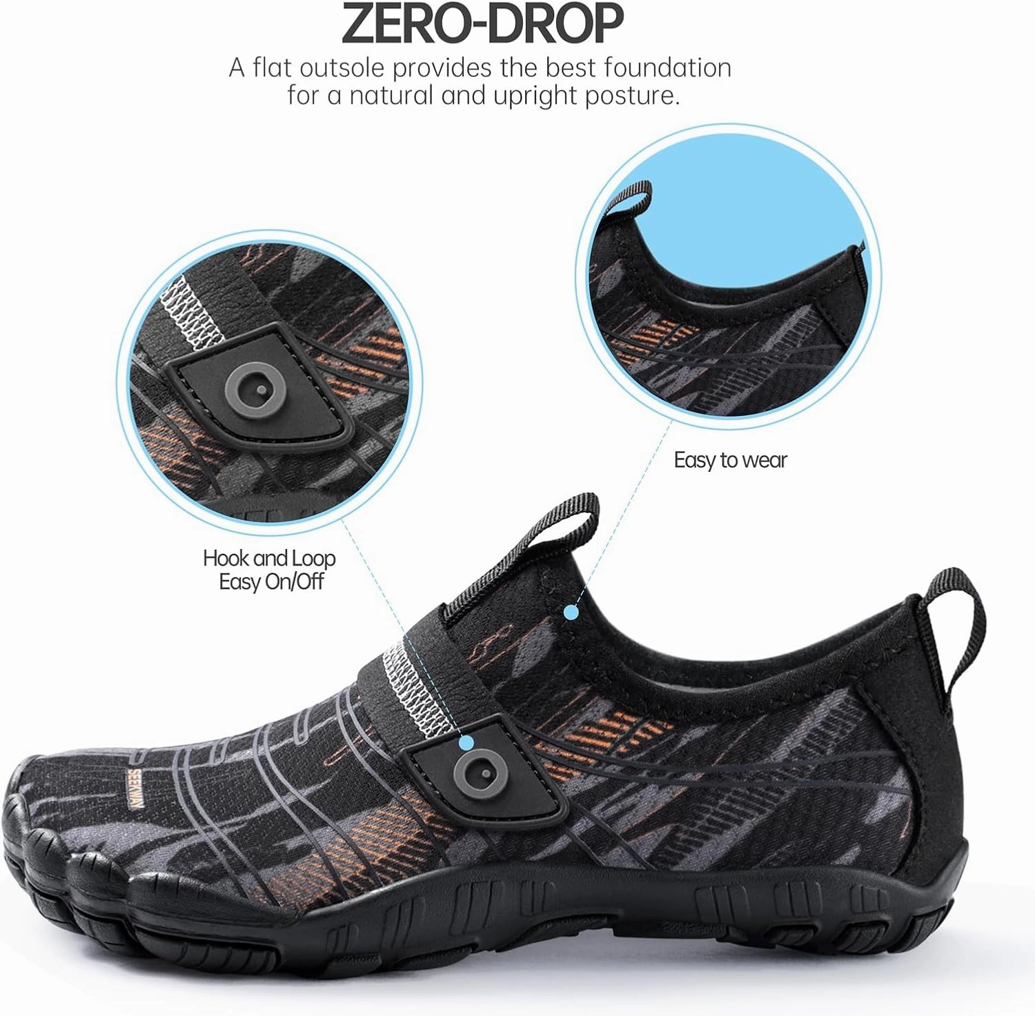 SEEKWAY Barefoot Water Shoes for Kids - Wide Toe Box and Quick-Dry Sand Shoes Toddler for Hiking Swim Beach Pool Kayak Sport Accessories, Camping Essentials Must-Haves for Boys Girls Sizes