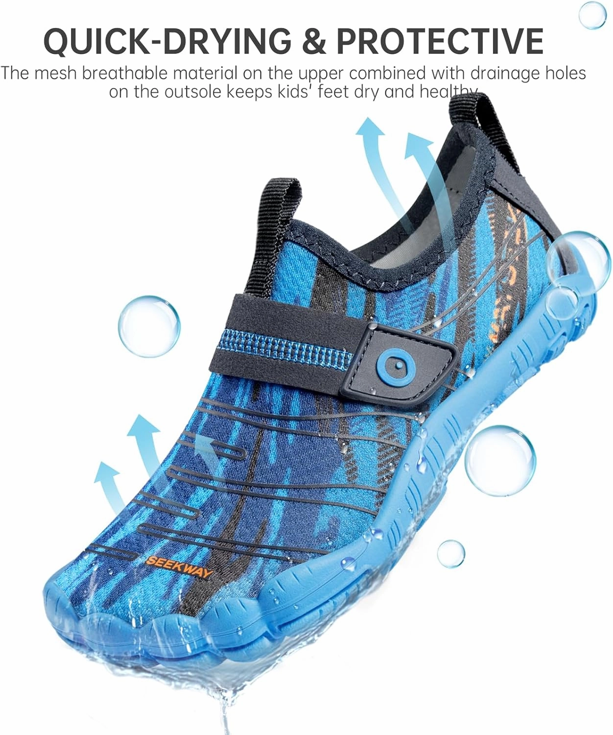SEEKWAY Barefoot Water Shoes for Kids - Wide Toe Box and Quick-Dry Sand Shoes Toddler for Hiking Swim Beach Pool Kayak Sport Accessories, Camping Essentials Must-Haves for Boys Girls Sizes