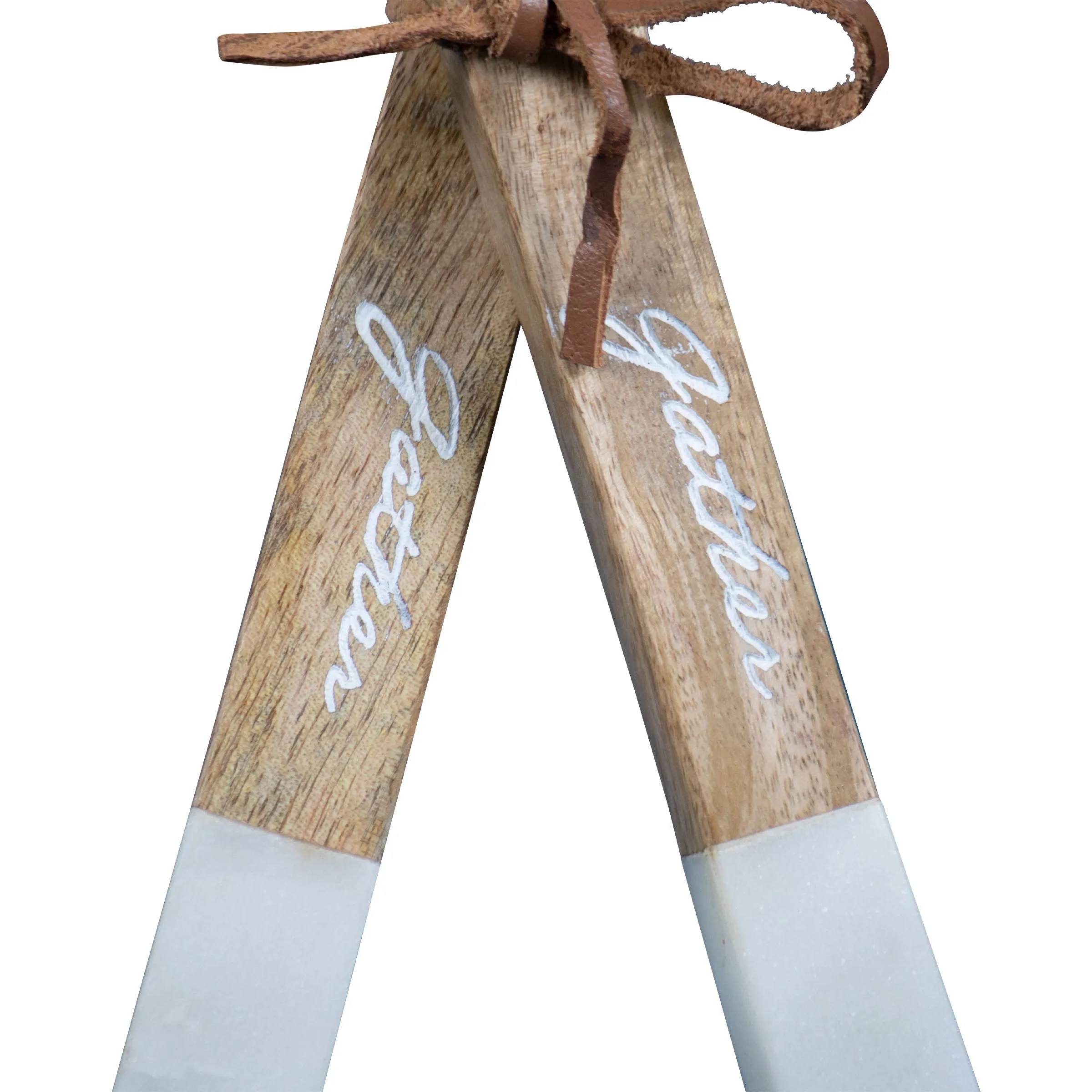 SET OF 2 WOOD SERVING UTENSILS WITH "GATHER" ON HANDLES (MIN 3)