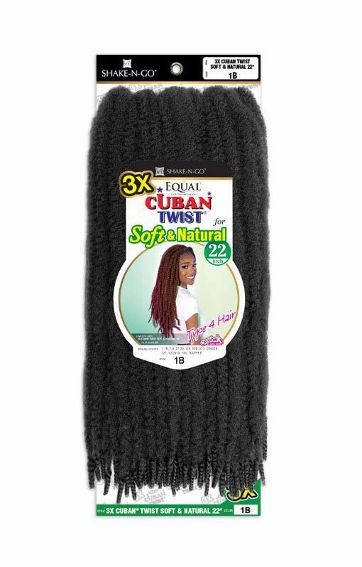 SHAKE-N-GO 3x Cuban Twist Soft & Natural 22" (1-PACK) (LIGHT BLONDE 613)
