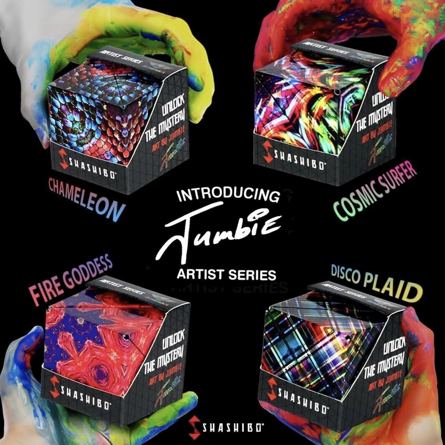 SHASHIBO Jumbie Shape Shifting Box - STEM Magnetic Fidget Cube That Transforms Into Over 70 Shapes, Download Fun in Motion Toys Mobile App (The Chameleon)