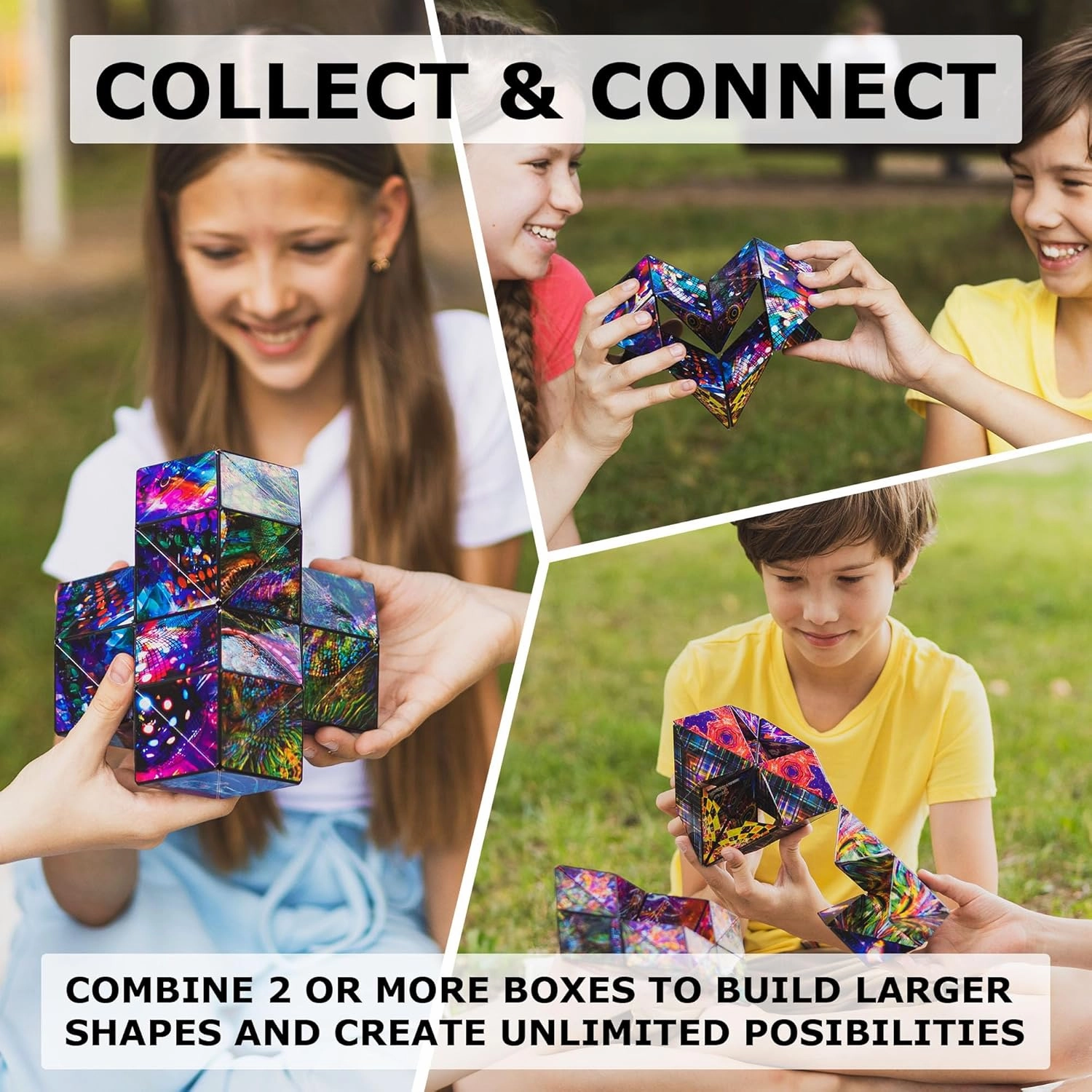 SHASHIBO Jumbie Shape Shifting Box - STEM Magnetic Fidget Cube That Transforms Into Over 70 Shapes, Download Fun in Motion Toys Mobile App (The Chameleon)