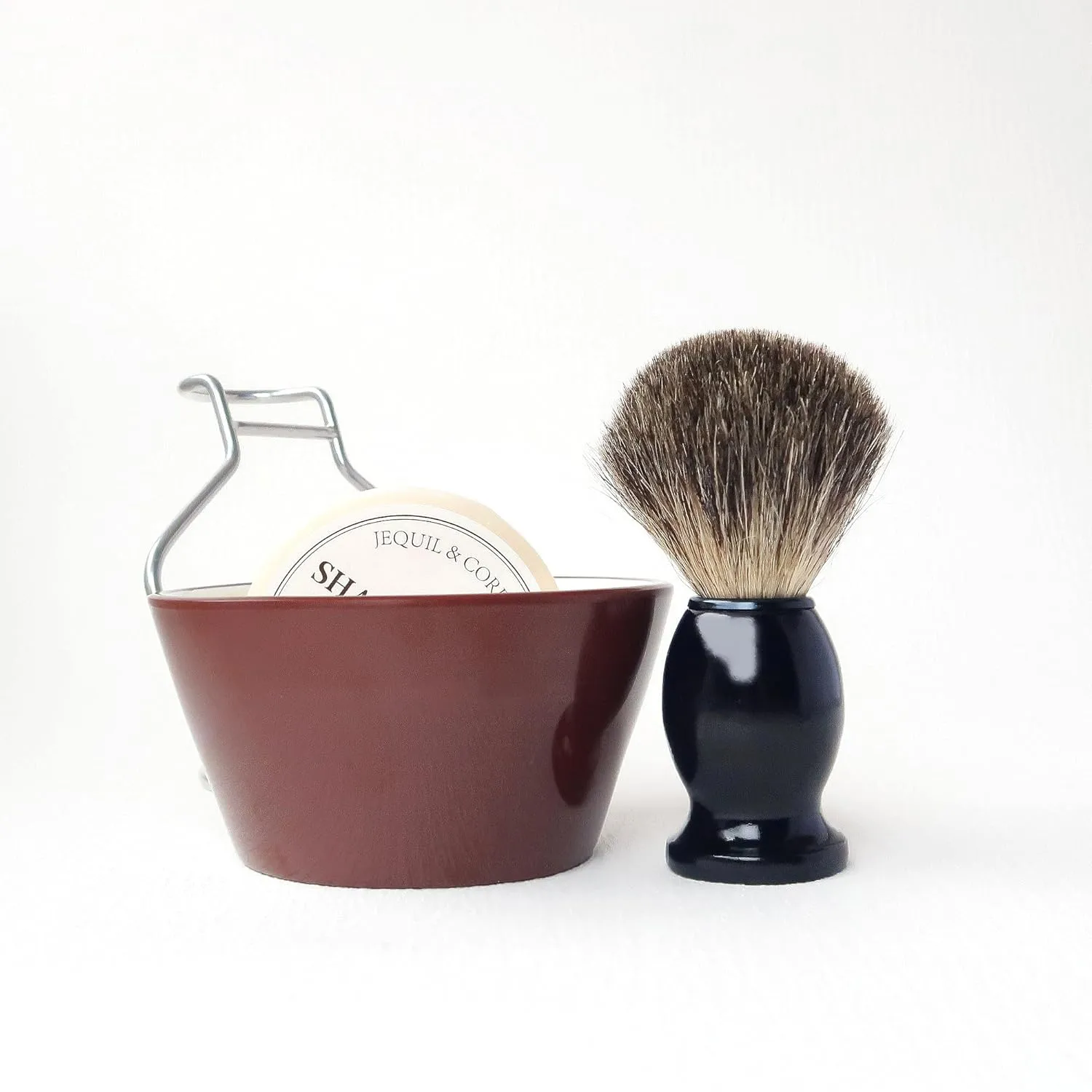 Shaving Brush Set for Men, 4pcs Shaving Set Includes Shaving Brush, Shaving Soap, Large Shaving Bowl and Stand, Gift for Men Wet Shaving (Color Set 2)