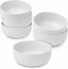 Sheffield Home Large Stoneware Cereal Bowls - Set of 6, 28oz Capacity - Dishwasher & Microwave Safe - 6" Diameter, Stylish & Functional for Everyday Use – Speckled