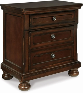 Signature Design by Ashley Porter Classic 2 Drawer Nightstand with Dovetail and Ball-bearing Construction, 29.88" Tall, Dark Brown