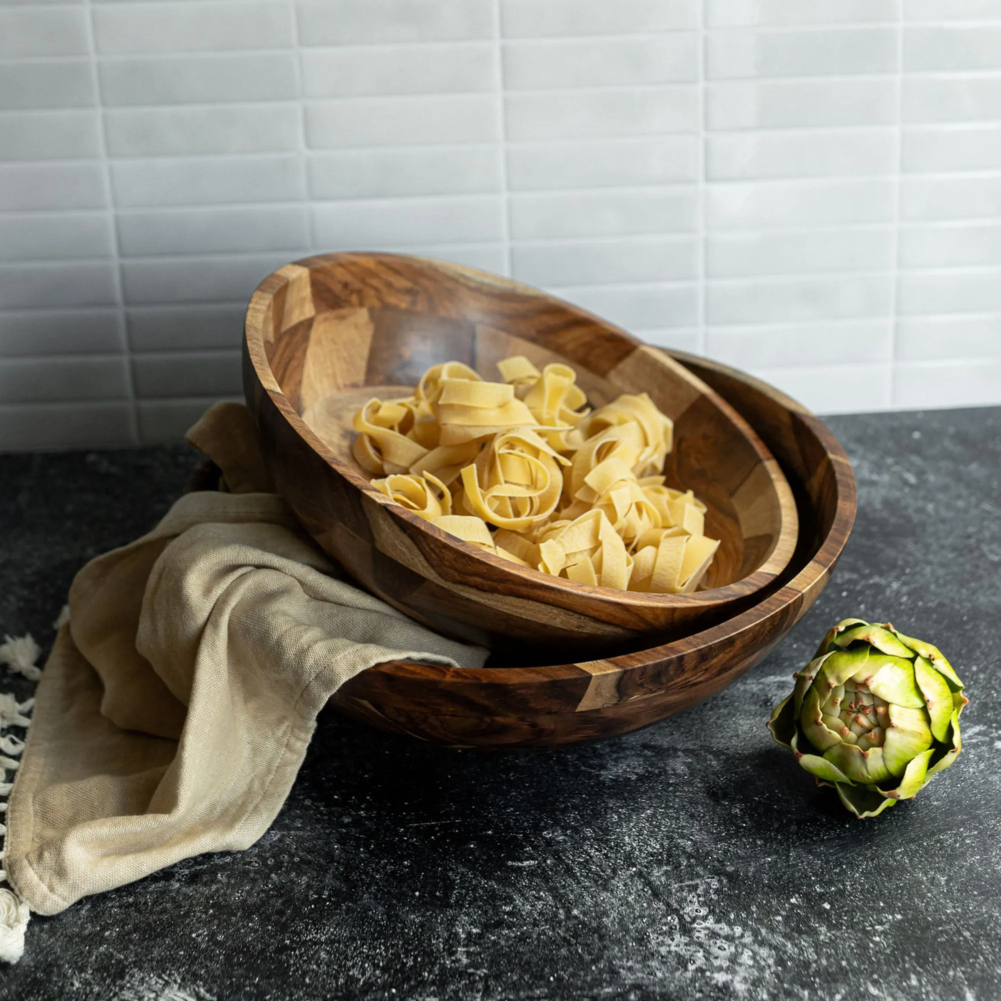 SILAS SHEESHAM WOOD SERVING BOWLS, SET OF 2 (MIN 1)