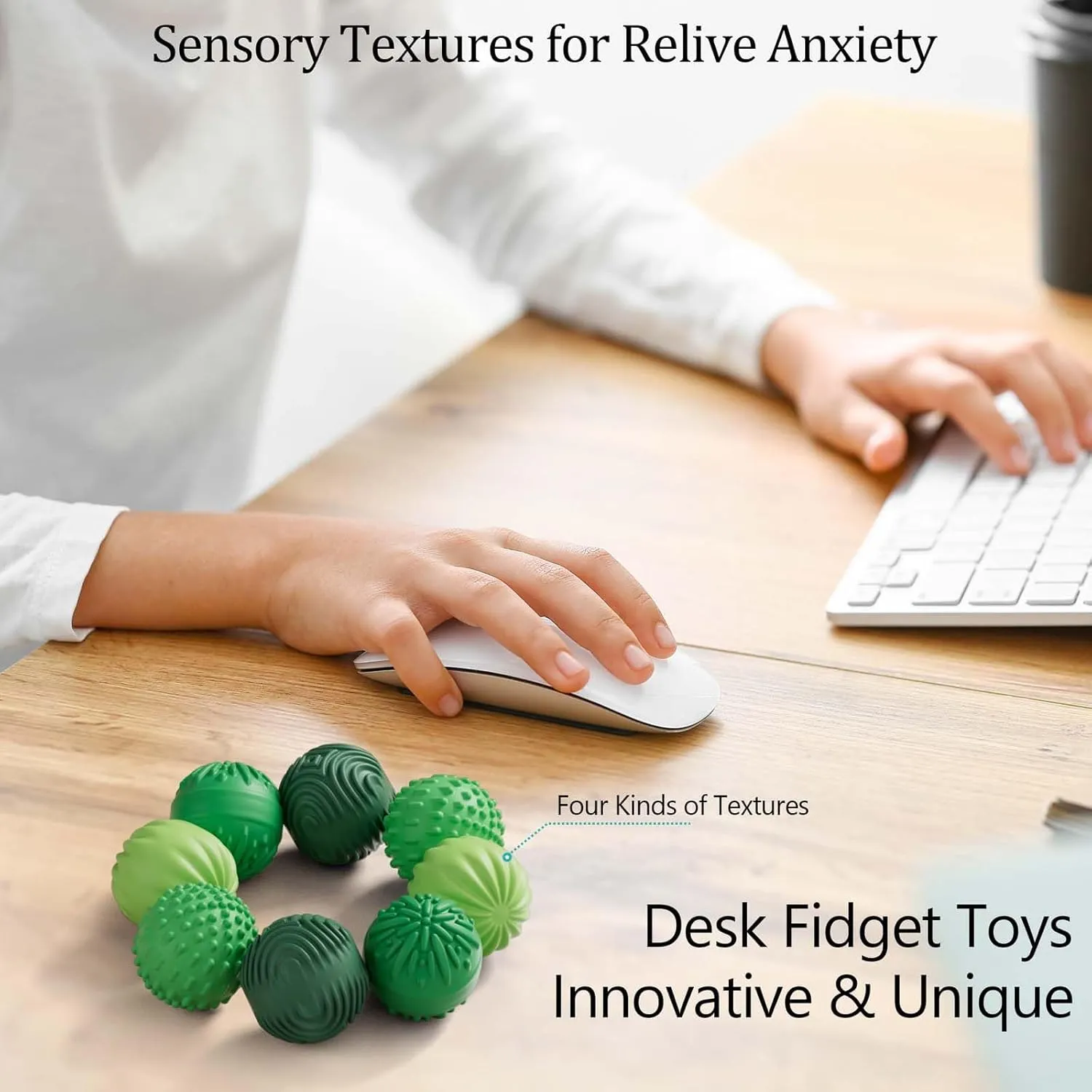 Silicone Magnetic Balls Fidget Toys for Adults & Teens,8PCS Stress Relief Sensory Toys for Autism ADHD Anxiety,Fun Textures Gadgets,Office Desk Toy,Stocking Stuffers for Women Men Teen Gifts