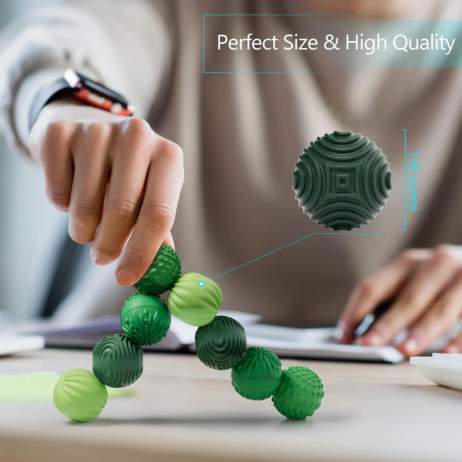 Silicone Magnetic Balls Fidget Toys for Adults & Teens,8PCS Stress Relief Sensory Toys for Autism ADHD Anxiety,Fun Textures Gadgets,Office Desk Toy,Stocking Stuffers for Women Men Teen Gifts