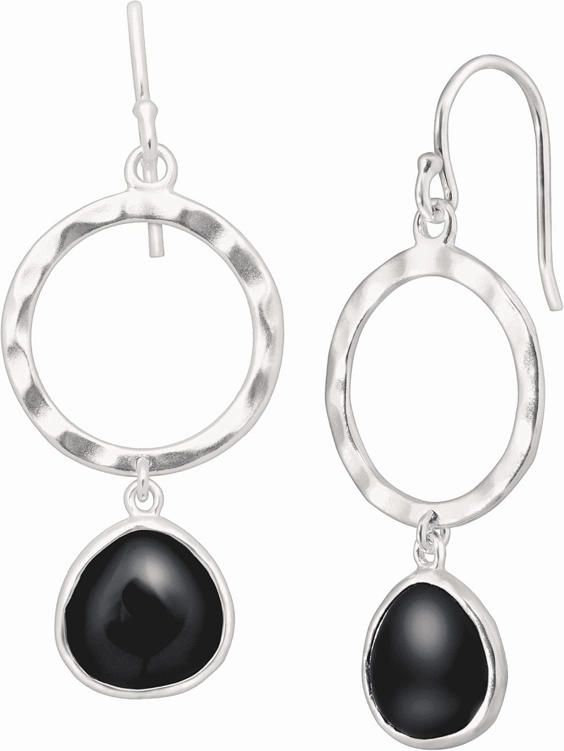 Silpada 'Dark Halo' Natural Black Agate Drop Earrings in Sterling Silver