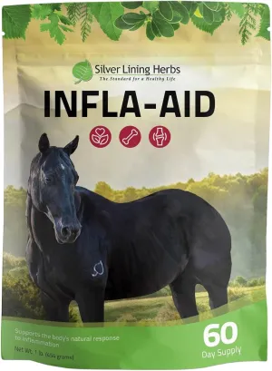 Silver Lining Herbs Infla-aid - Herbal Support for a Horse's Natural Healing Response to Inflammation - Relief for Aches Pains, and Discomfort in a Horse's Muscles Tendons and Joints - 1 lb Bag