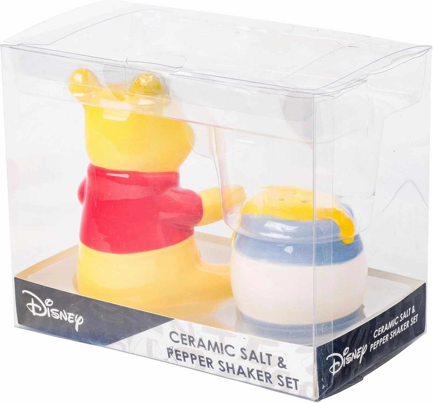 Silver Buffalo Disney Winnie the Pooh 3D Ceramic Salt and Pepper Shaker Set, 5.5” L x 2.75” W x 4” H