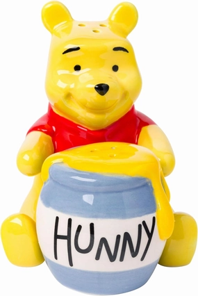 Silver Buffalo Disney Winnie the Pooh 3D Ceramic Salt and Pepper Shaker Set, 5.5” L x 2.75” W x 4” H
