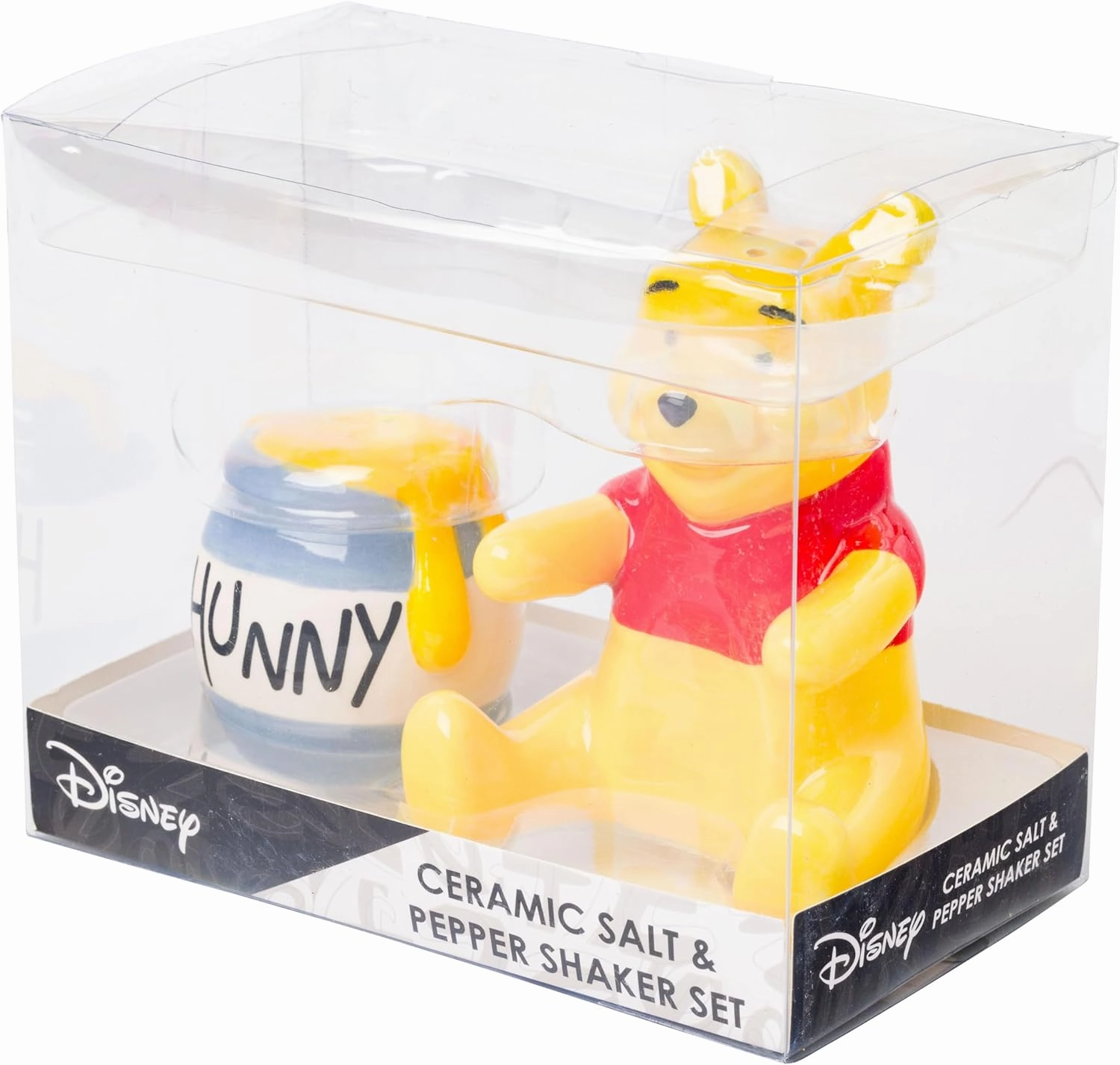 Silver Buffalo Disney Winnie the Pooh 3D Ceramic Salt and Pepper Shaker Set, 5.5” L x 2.75” W x 4” H