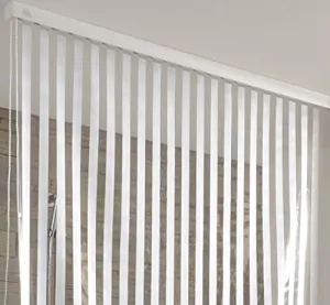 Slim Shower Roller Blind 20.9 X 94.5in [53 X 240cm] (White/Clear), Corner Cartridge is Required