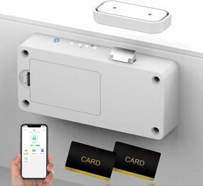 Smart Cabinet Lock, Anweller Hidden No Drill Adhesive Magnetic Baby Proofing Child Proof Drawer Locks, Keyless RFID Bluetooth Cabinet Locks for Adults File Kitchen Cupboard Closet Liquor - White