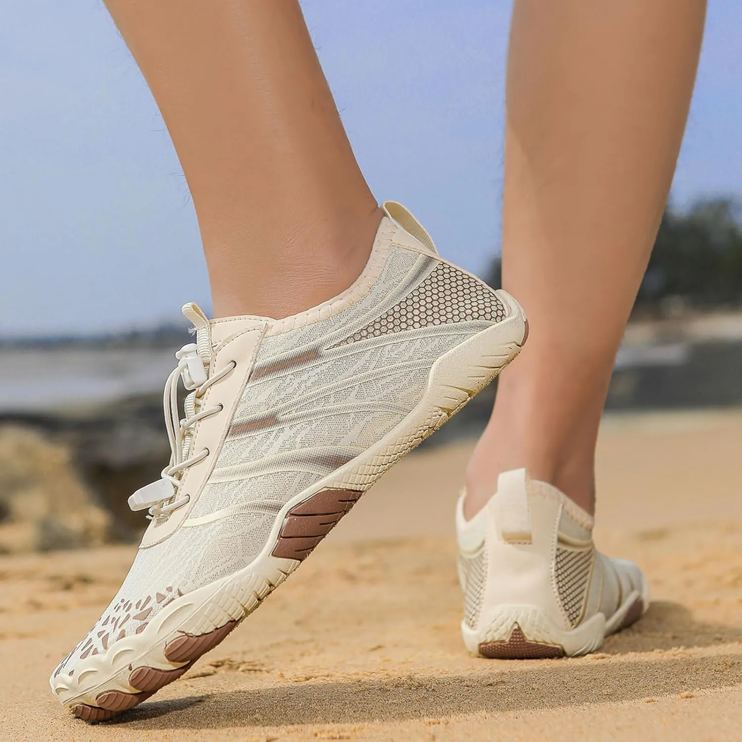 Smoneyful Hiking Footwear Barefoot Shoes Women, Breathable Non Slip, Wide Toe Water Hike, Neuropathy Grounded Comfort Wear