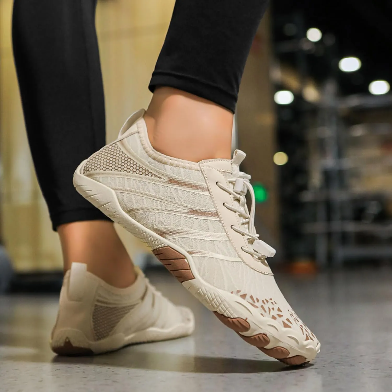 Smoneyful Hiking Footwear Barefoot Shoes Women, Breathable Non Slip, Wide Toe Water Hike, Neuropathy Grounded Comfort Wear