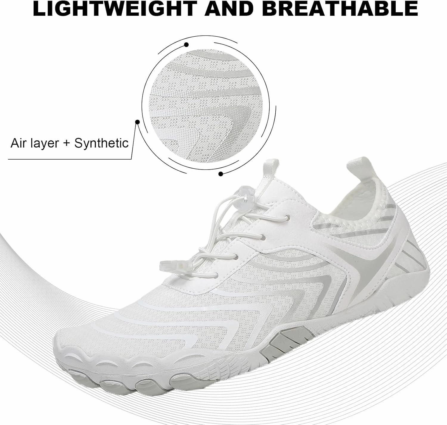 Smoneyful Hiking Footwear Barefoot Shoes Women, Breathable Non Slip, Wide Toe Water Hike, Neuropathy Grounded Comfort Wear
