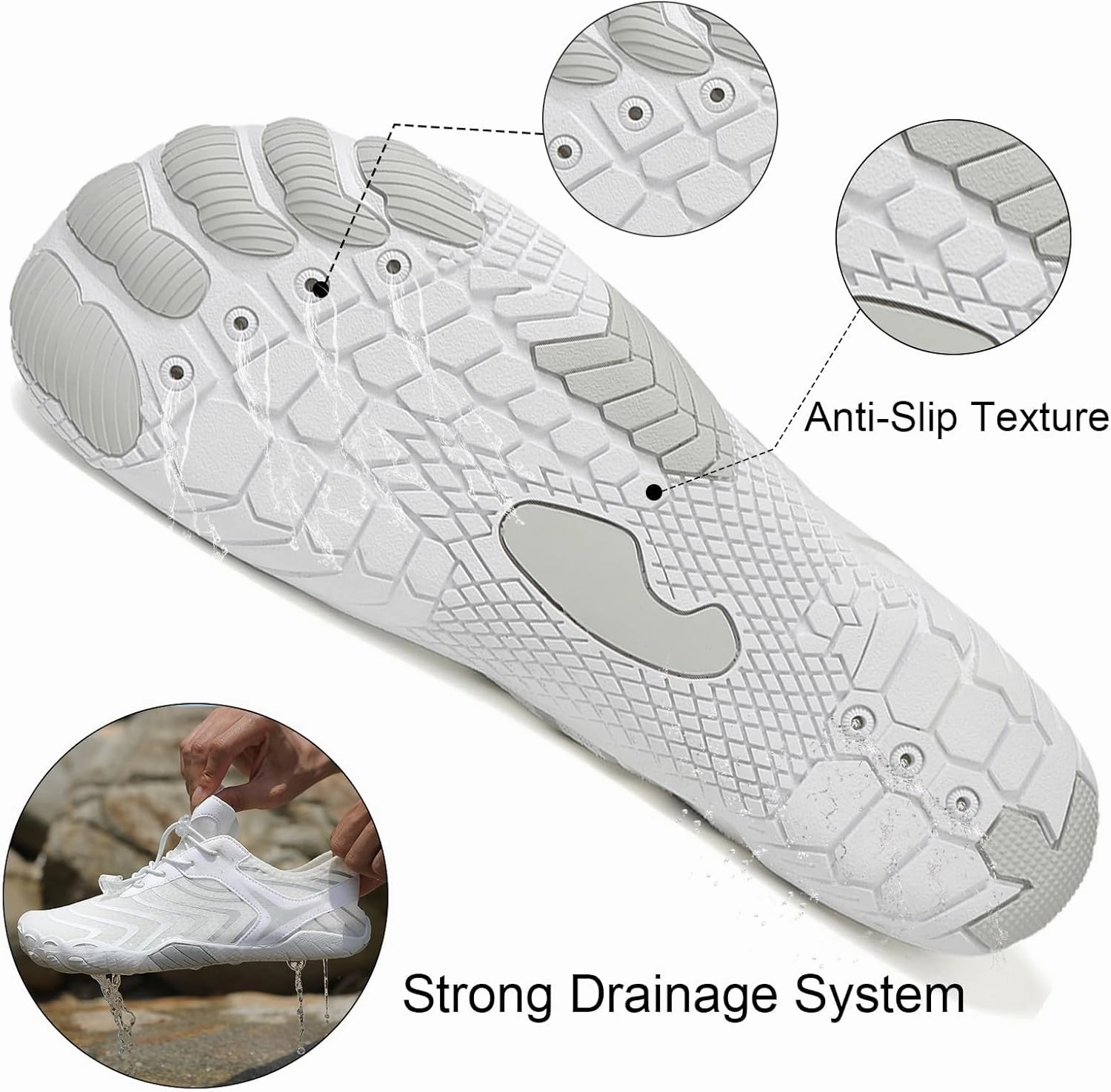 Smoneyful Hiking Footwear Barefoot Shoes Women, Breathable Non Slip, Wide Toe Water Hike, Neuropathy Grounded Comfort Wear