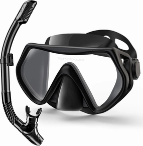 Snorkeling Gear for Adults (18 ), Dry-Top Snorkel Set Scuba Diving Mask, 180° Panoramic Wide View Snorkeling Equipment for Men & Women - Breathing Freely Snorkel Mask