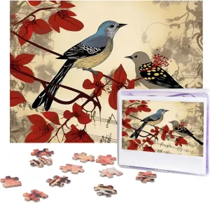 Songbirds Puzzles Jigsaw Puzzles 1000 Pieces for Adults Photos Puzzle for Family Challenging Picture Puzzle with Storage Bag Home Decor Jigsaw 29.5 x 20 Inch