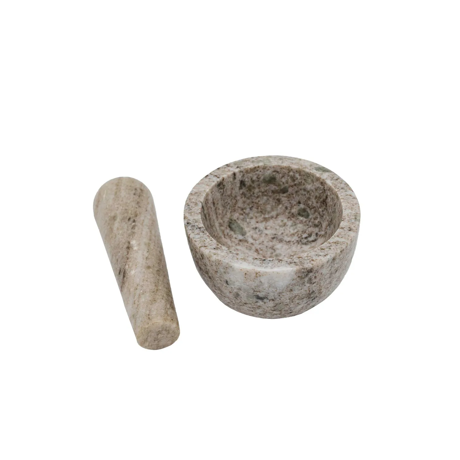 SOREN BEIGE MARBLE MORTAR AND PESTLE, SET OF 2 (MIN 2)