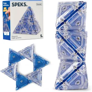 Speks Geode Magnetic Fidget Toy | Sensory Desk Toy for Adults & Teens 14  | Stress Relief Gift | Pyramid, Cobalt