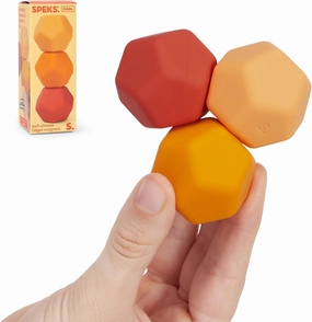 Speks Odds Soft Silicone Fidget Magnets | Silent Stress Relief Toys | Textured Magnetic Balls for Adults & Teens 14  | Orange
