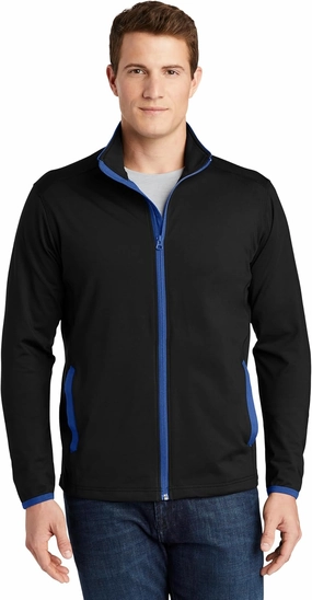 SPORT-TEK Sport-Wick Stretch Contrast Full-Zip Jacket ST853