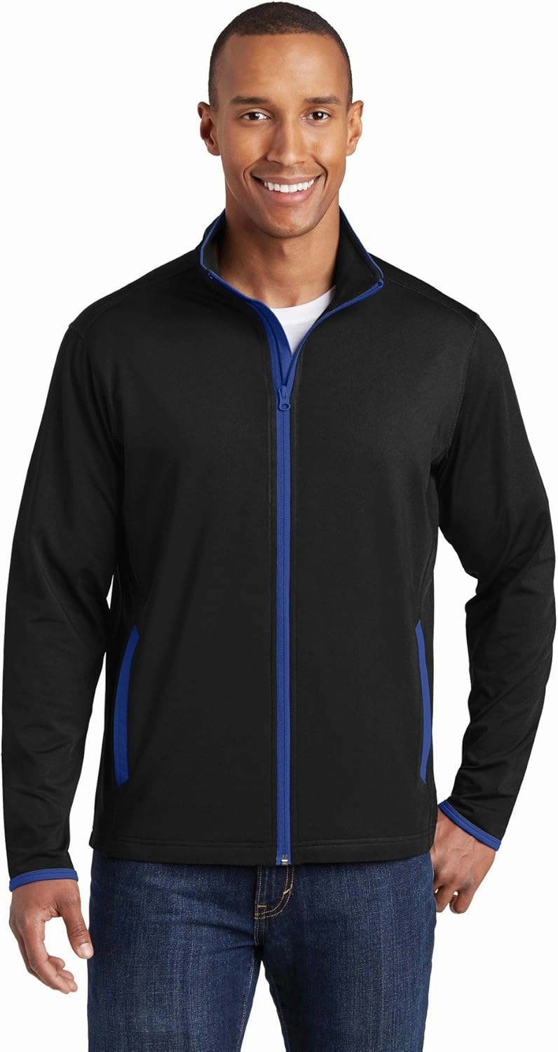 SPORT-TEK Sport-Wick Stretch Contrast Full-Zip Jacket ST853