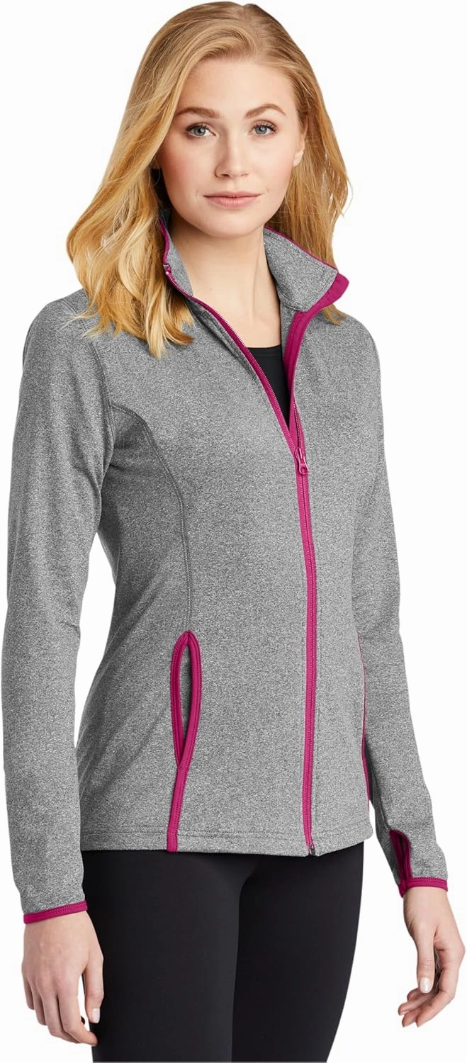 SPORT-TEK Women's Sport-Wick Stretch Contrast Full-Zip Jacket LST853
