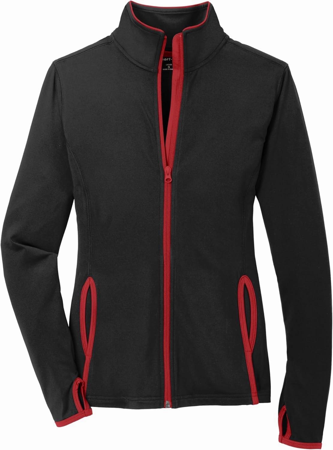SPORT-TEK Women's Sport-Wick Stretch Contrast Full-Zip Jacket LST853