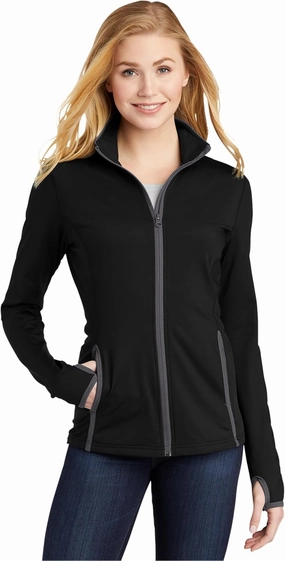 SPORT-TEK Women's Sport-Wick Stretch Contrast Full-Zip Jacket LST853
