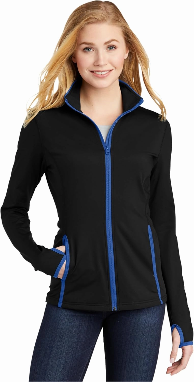 SPORT-TEK Women's Sport-Wick Stretch Contrast Full-Zip Jacket LST853