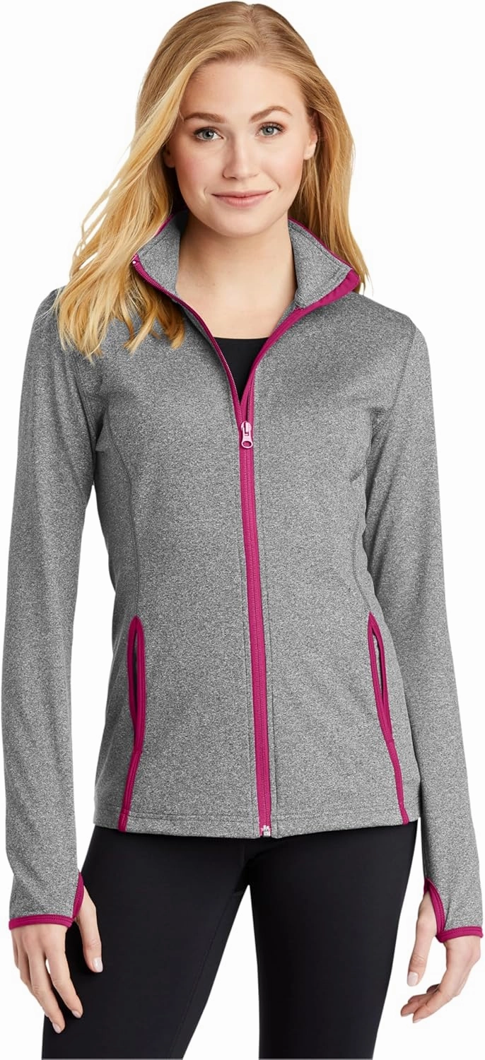 SPORT-TEK Women's Sport-Wick Stretch Contrast Full-Zip Jacket LST853