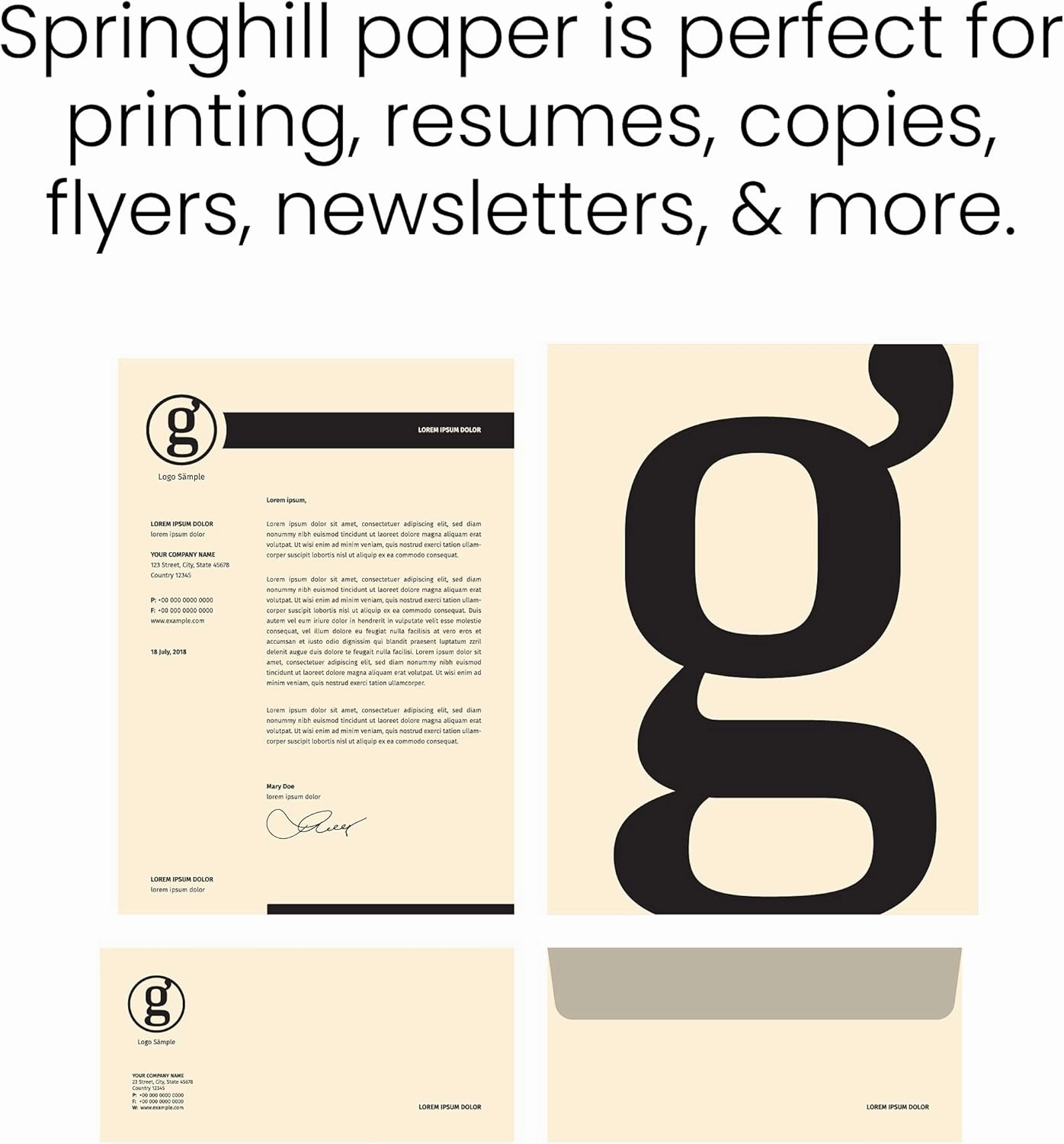 Springhill 11” x 17” Ivory Copy Paper, 28lb Bond/70lb Text, 104gsm, 500 Sheets (1 Ream) – Colored Printer Paper with Smooth Finish – Versatile and Flexible Computer Paper – 024158R