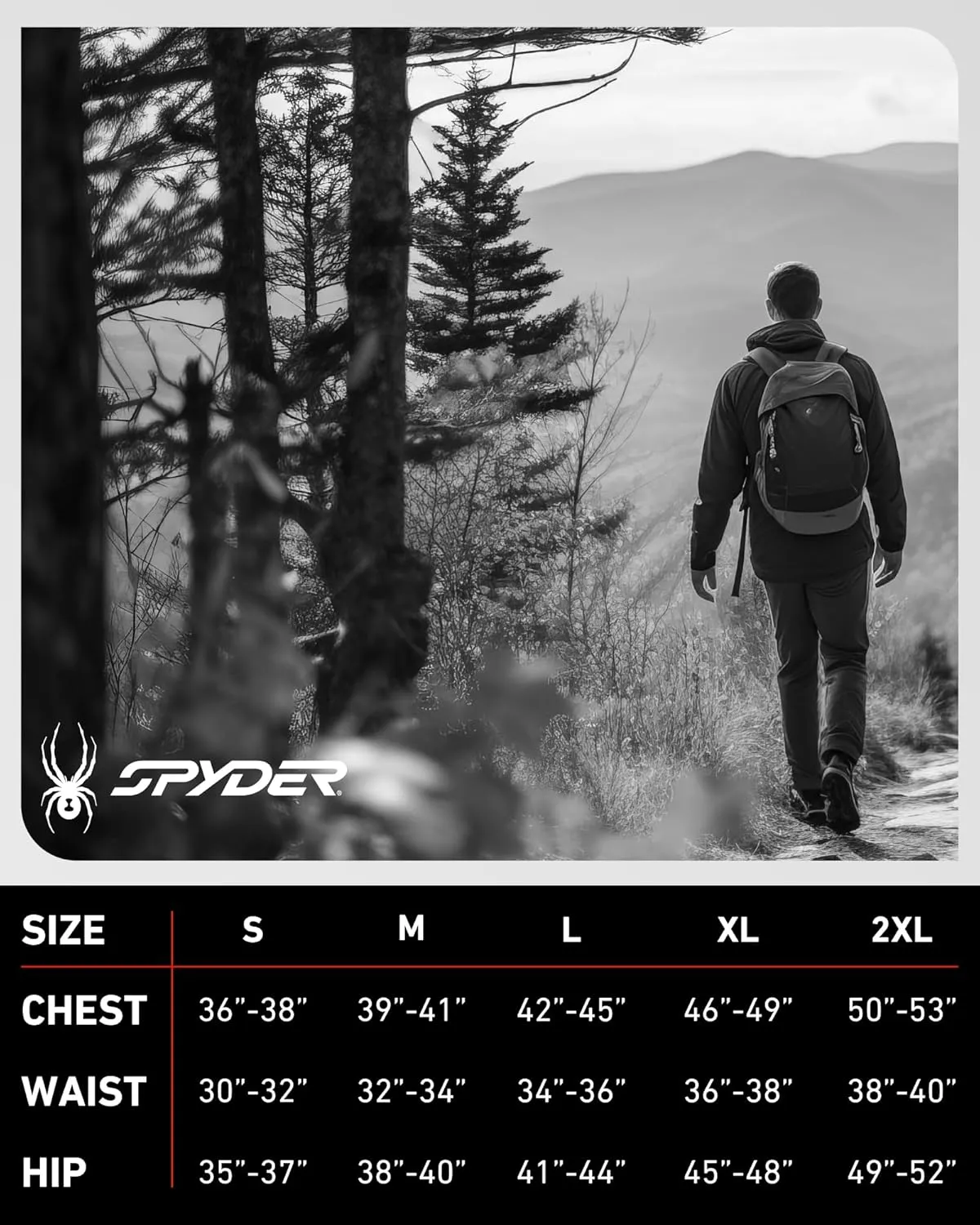 Spyder Men's Thermal Underwear Set - 2 Piece Brushed Back Fleece Lined Long Johns Base Layer Set for Men (Sizes: S-XL)